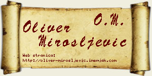 Oliver Mirošljević vizit kartica